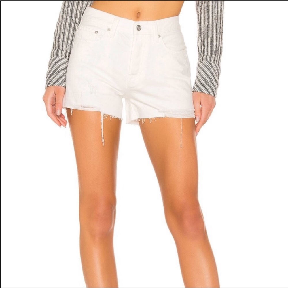 Free people Sofia white denim shorts